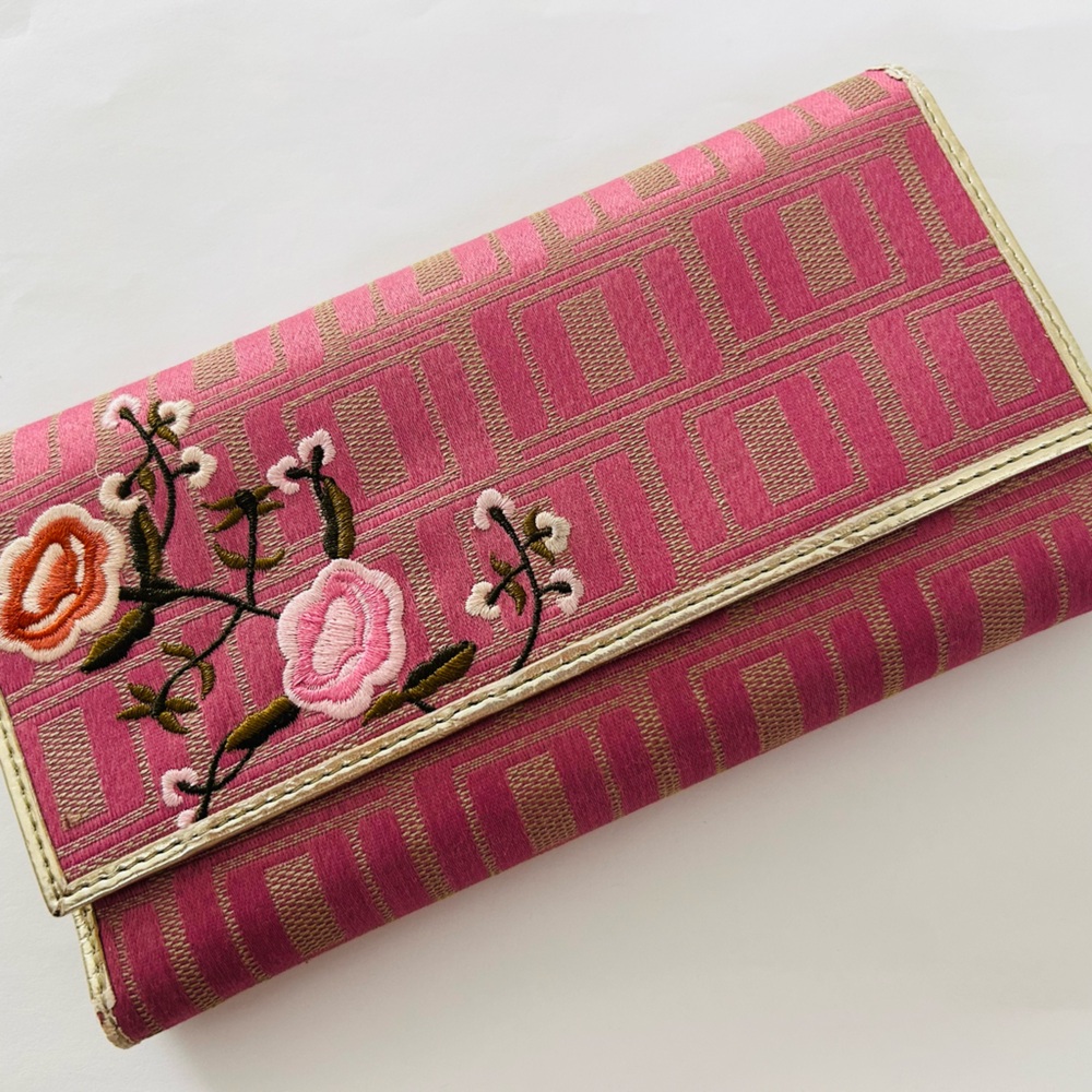 JLo Floral Embroidered Vintage Wallet
